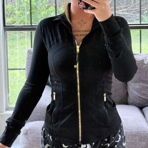 Black Women's Jacket with Gold Accents Lululemon define jacket
